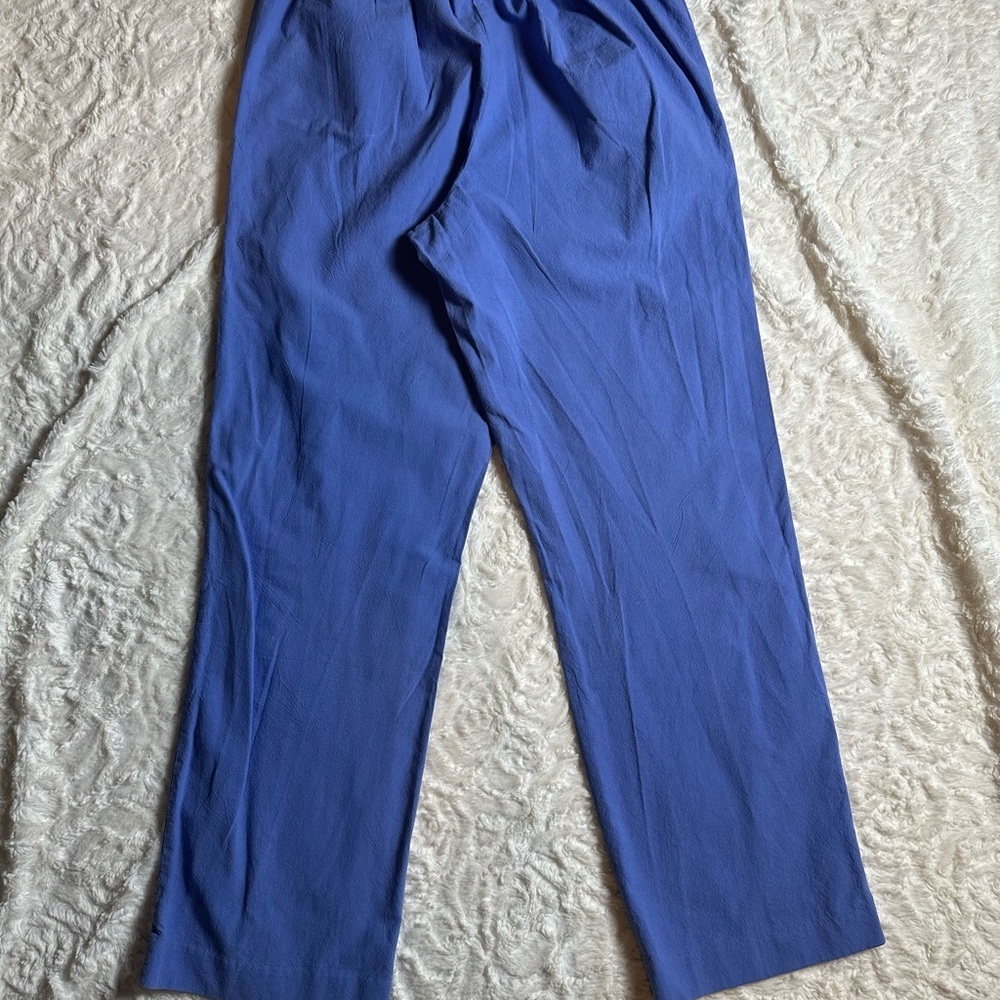 Alfred Dunner Blue Cotton Pull On Pants Size 8 Comfort Waist Casual Straight Leg